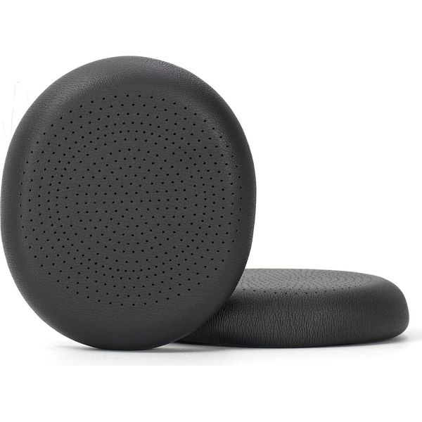 Inf 2 Cuscinetti Auricolari Di Ricambio In Pelle Proteica Perforata Nera Per Logitech H800-image