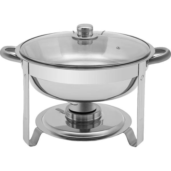 Chafing Dish, Capacità 5 Litri, Struttura In Acciaio Inox, Argento-image