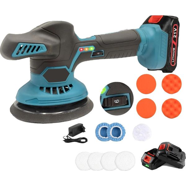 Lucidatrice A Batteria, 6 Velocità Variabili, Prestazioni Durature, 2 Batterie, Ue-image