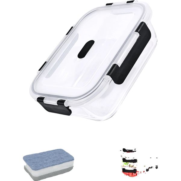 Contenitori In Vetro Per Alimenti, Impilabili, Ermetici, 6X1040Ml, M-A-image