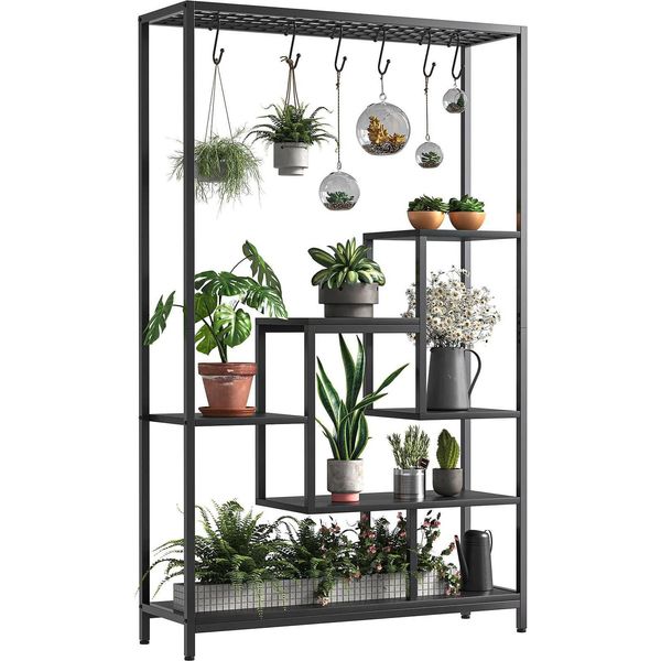 Supporto Per Piante, Per Uso Interno, Design A 5 Livelli, Nero-image