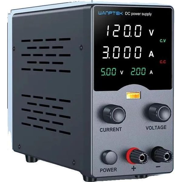 Alimentatore Da Laboratorio, Tensione Regolabile, Indicatore Di Uscita Usb, 0-120V 0-3A, Spina 220V Eu-image