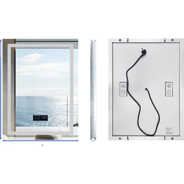 Specchio Da Bagno A Led, Altoparlante Bluetooth, Sensore Tattile, 70X90 Cm (28X36 Pollici)-image