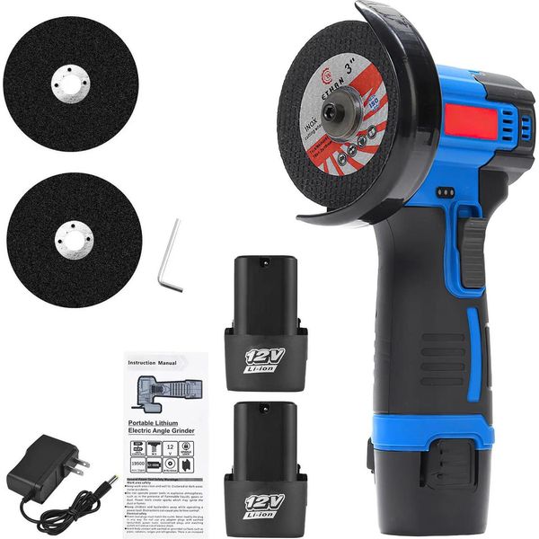 Smerigliatrice Angolare, Design Senza Fili, Motore Potente, Con 2 Batterie-image