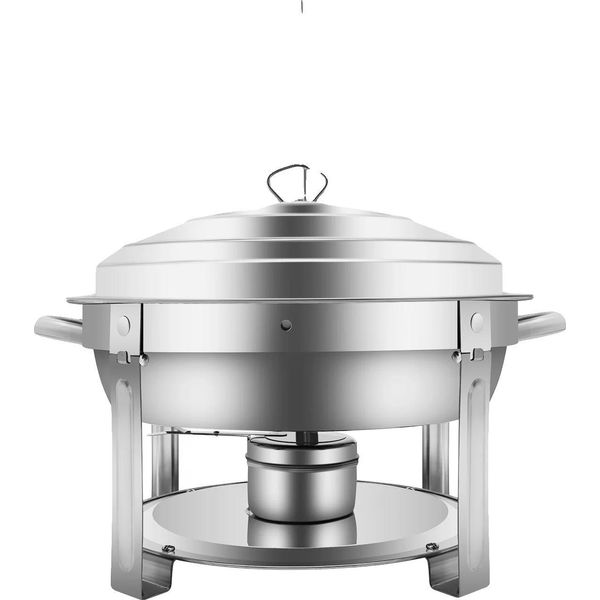 Chafing Dish, Acciaio Inox 410, Capacità 7,5 Litri, Argento-image