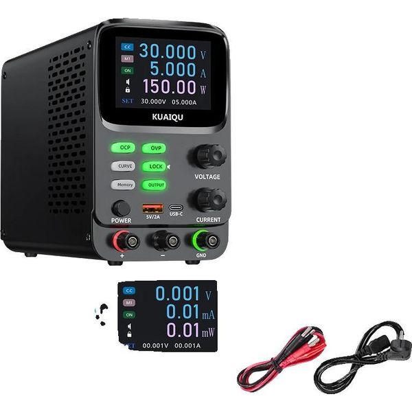 Alimentatore Regolabile, Funzione Doppia Curva, Display A 5 Cifre, 30V 5A, 220V Eu Plug-A-image