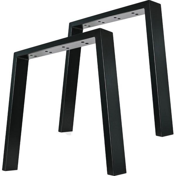 Gambe Del Tavolo, Robusta Struttura In Metallo, Facile Installazione, Nero-image
