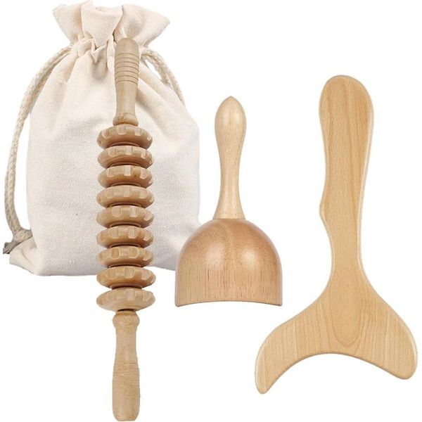 Set Di Rulli Per Massaggio, Massaggio Del Corpo, Drenaggio Linfatico, 3 Pezzi In 1 (Con Borsa)-image