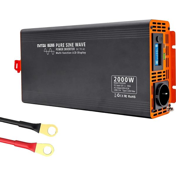Inverter A Onda Sinusoidale Pura, Alta Efficienza, Compatibilità Versatile, Inverter Ue 2000W-A, 12V-A-image