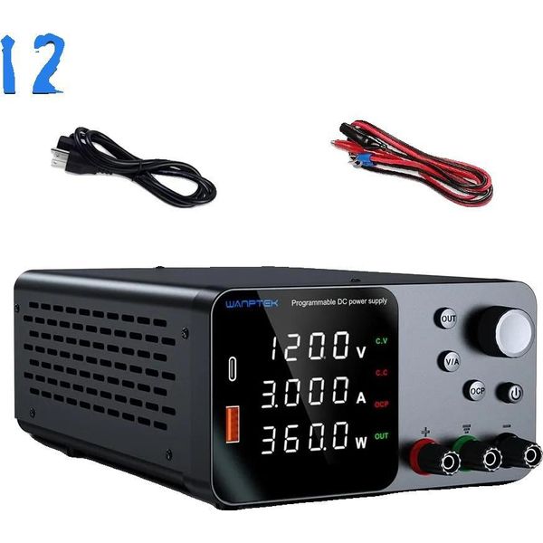 Alimentatore Da Laboratorio, Tensione Regolabile, Controllo USB-A/TYPE-C, TPS1203 120V 3A, 220V Eu Plug-A-image
