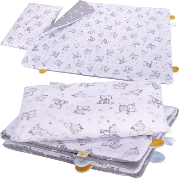 Set Di Biancheria Da Letto Per Bambini In Cotone Bobo 135X100 Cm, Isolato - Stelle E Gufi-image