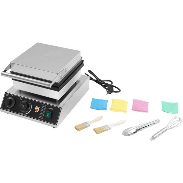 Ferro Per Waffel, Doppio Stampo, Temperatura Regolabile, Nero-image
