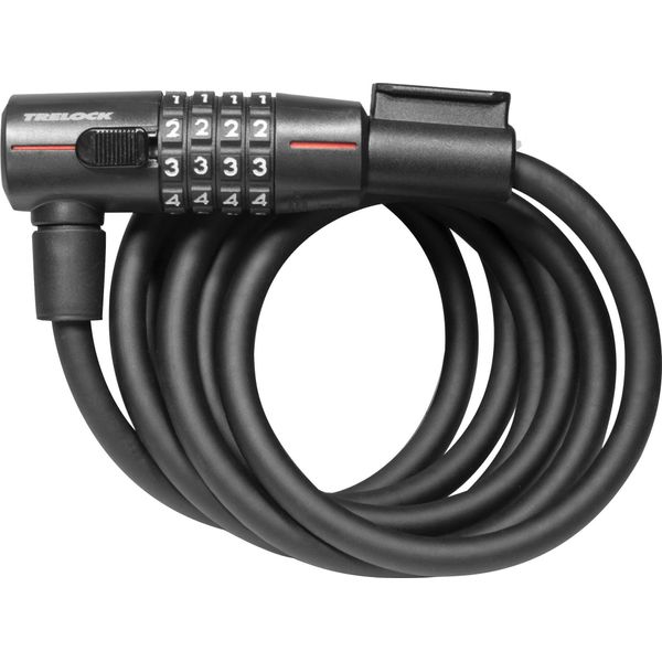 Trelock Sk 210 Serratura A Spirale Con Combinazione Di Cavi, Lunghezza 180 Cm, Ø 10 Mm, Nero-image