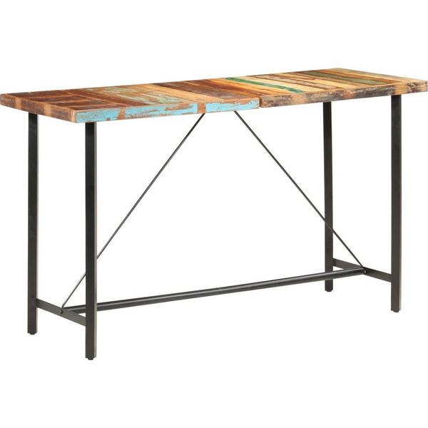 Syfax™ Set Da Bar 7 Pz In Legno Massello Di Recupero E Vera Pelle-image