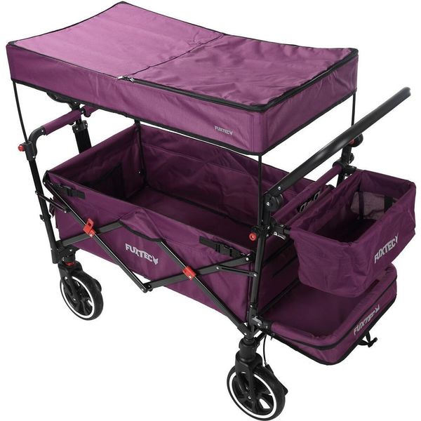 Fuxtec Carrello Pieghevole Premium Per Il Trasporto Dei Bambini Con Tettuccio CT850 Viola Purpur-image