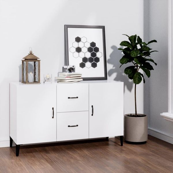 Maison Exclusive - Credenza Bianco Lucido 100X36X60 Cm Materiale Ligneo-image