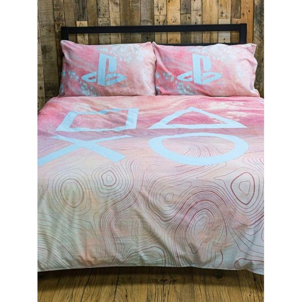 Playstation - Set Di Biancheria Da Letto, Marmorizzato AG1263 (Letto Matrimoniale) (Rosa/Blu/Bianco)-image