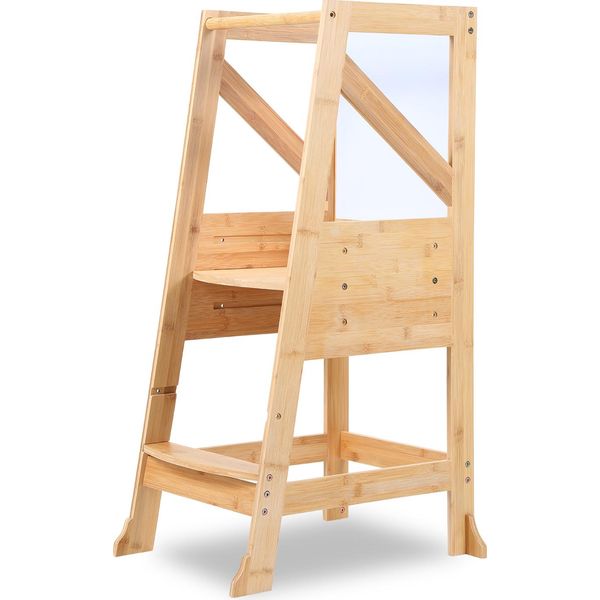 Jopassy Torre Di Apprendimento Per Bambini Sedia Di Apprendimento Sedia Alta Sgabello Naturale 100 Kg-image