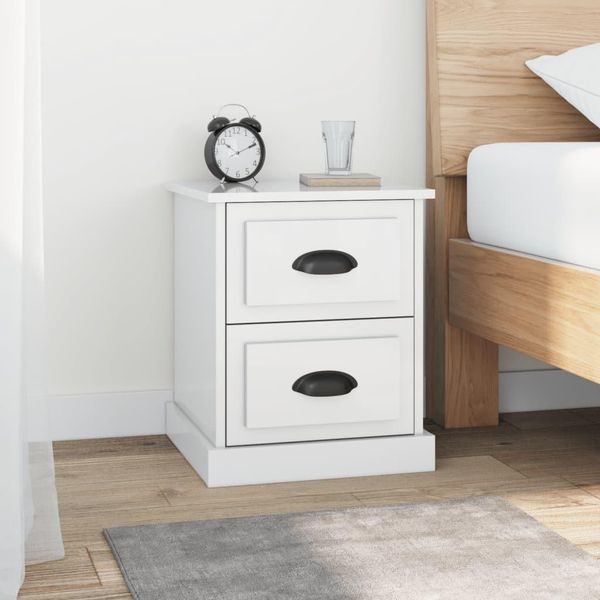 Maison Exclusive - Comodino Bianco Lucido 39X39X47,5 Cm Materiale Ligneo-image