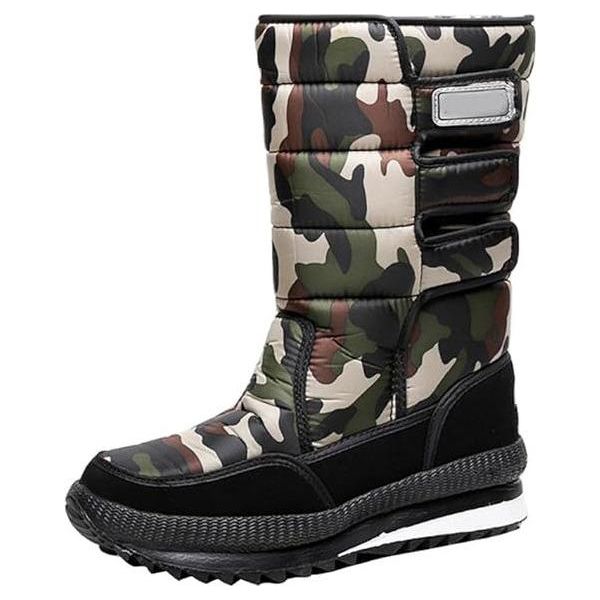 Stivali Da Neve Con Fodera, Fodera Calda, Stivali Da Neve Impermeabili, Scarpe Invernali Da Uomo, Verde, 47, Sintetico-image