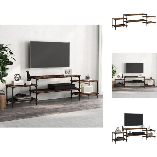 Mobile Tv Vidaxl Rovere Fumé 197X35X52 Cm Materiale A Base Di Legno - Mobili Tv-image