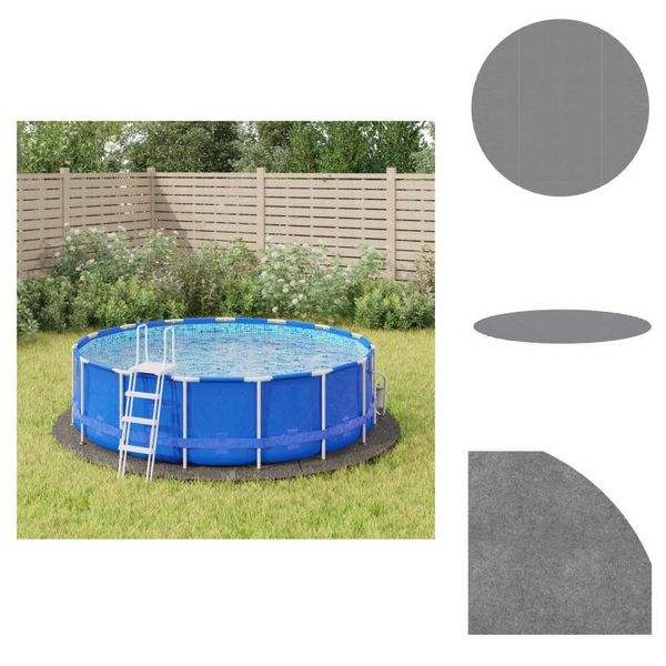 Vidaxl Panno Per Piscine Grigio Chiaro Ø366 Cm Geotessile In Poliestere - Coperture E Sottofondi Per Piscine-image