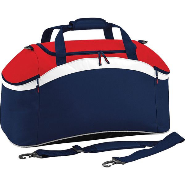 Bagbase - Borsa Da Viaggio "Teamwear"" BC5499 (Taglia Unica) (Blu Scuro/Rosso/Bianco)"-image