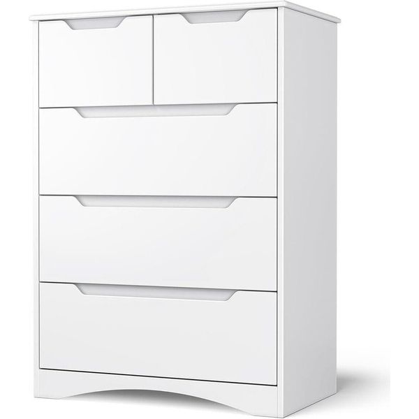 Cassettiera Bealife Con 5 Cassetti, Cassettiera, Armadio, Credenza, 72X41X94Cm, Bianco-image