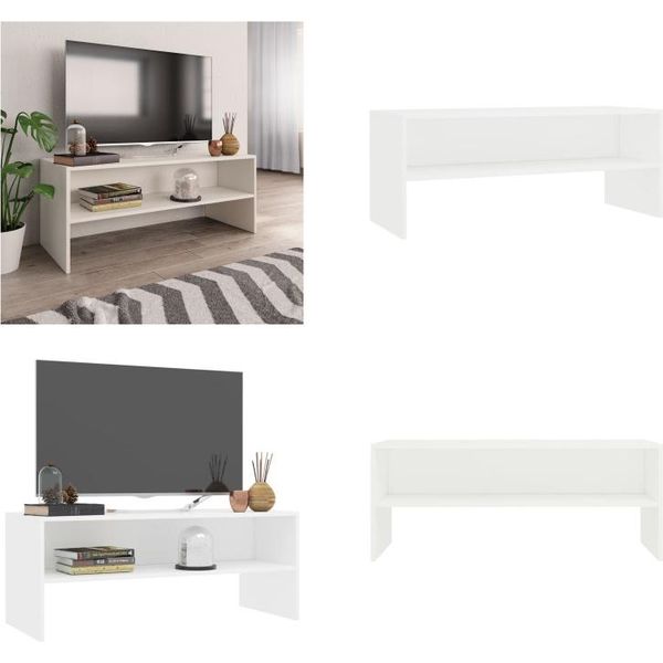Vidaxl Mobile Tv Bianco 100X40X40 Cm In Legno - Mobile Tv - Mobile Tv - Tavolo Tv - Tavoli Tv-image