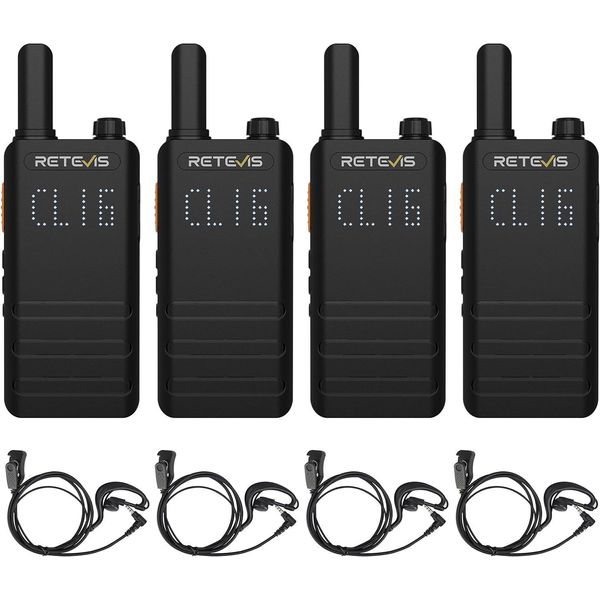 Retevis B63H, Walkie Talkie Sottile, RT622P (2.0), Radio Professionale Con Display Dei Canali, 1620 Mah Usb C, Vox, Mini Set Radio Per Ristoranti-image