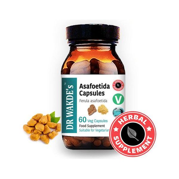 Dr Wakde's Asafoetida Capsule | 60 Capsule Vegi | Integratore Ayurvedico | Vegano | 100% Erbe | Sconti Volume | Spedizione In Giornata-image