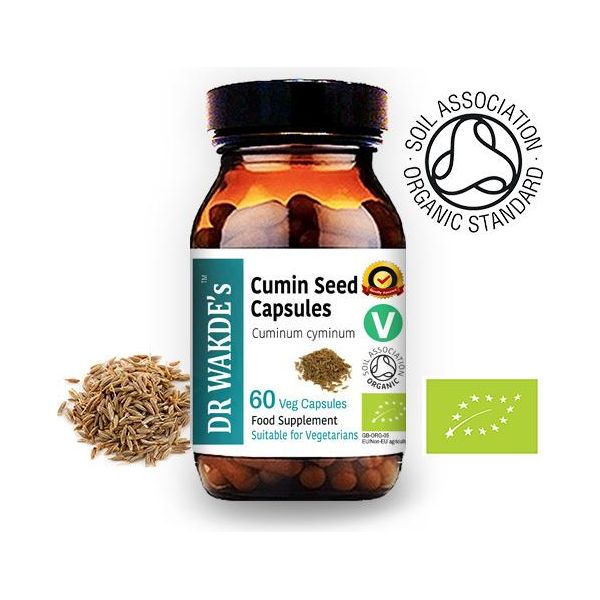 Dr Wakde's Capsule Di Cumino Biologico, Biologiche | 60 Capsule Vegi | Integratore Ayurvedico | Vegano | 100% Erbe | Sconti Per Quantità | Spedizione In Giornata-image
