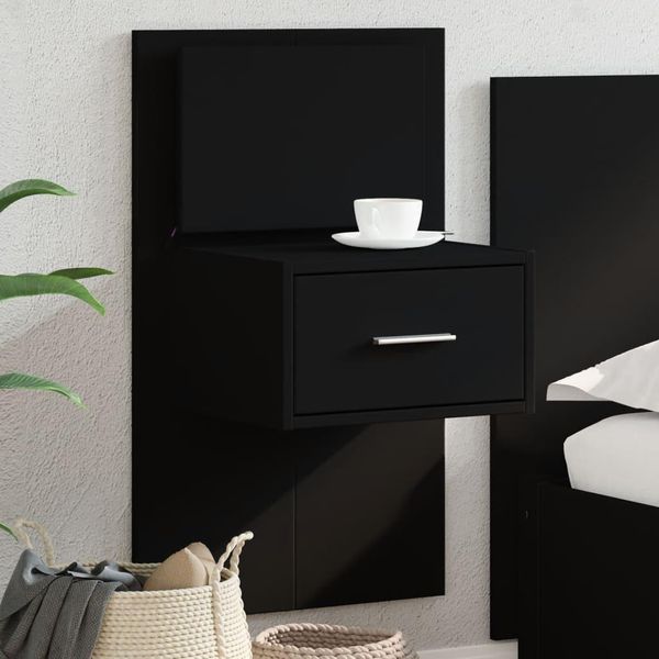 Maison Exclusive - Comodino Da Parete Con Luci Led Nero-image