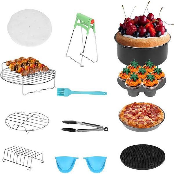 Accessori Per Friggitrice Ad Aria Jopassy, Set Di Accessori Per Friggitrice Ad Aria Da 12 Pezzi Per Friggitrice Ad Aria4.0Qt-8Qt-image