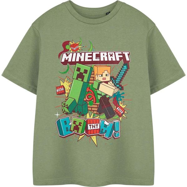 Minecraft - Maglietta "Boom"" Per Ragazzi A Maniche Corte NS8911 (140) (Verde)"-image