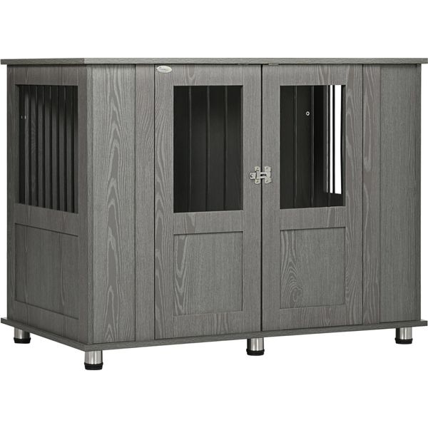 Fortuna Lai Gabbia Per Cani Per La Casa, Gabbia Per Animali Domestici, Cuccia Per Cani Con Serratura, Porta Magnetica, Finestra, Casetta Per Cani, Box Per Cani Di Taglia Extra Large, Grigio-image