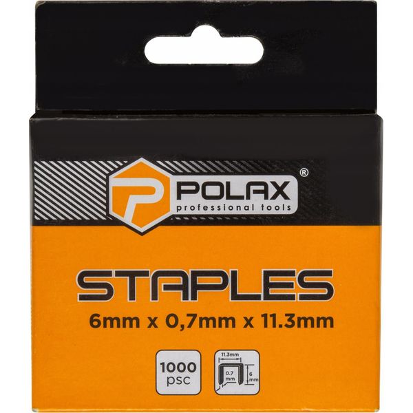 Punti Metallici Per Tappezzeria Tipo A/53 (1000 Pezzi) 6 X 0,7 X 11,3 Mm Polax-image