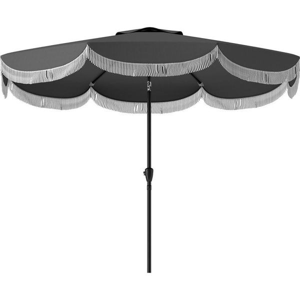 Ombrellone Fortuna Lai Ø269 Cm, Protezione Uv Ombrellone Ottagonale Ombrellone Da Balcone Protezione Solare Per Giardino, Grigio Scuro-image