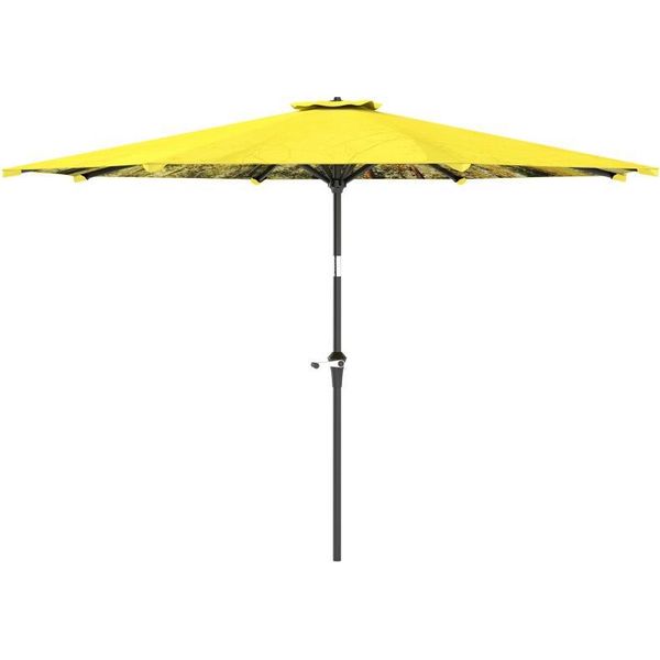 Ombrellone Fortuna Lai Ø300 Cm, Ombrellone Con Manovella, Ottagonale Ombrellone Da Balcone Giallo-image