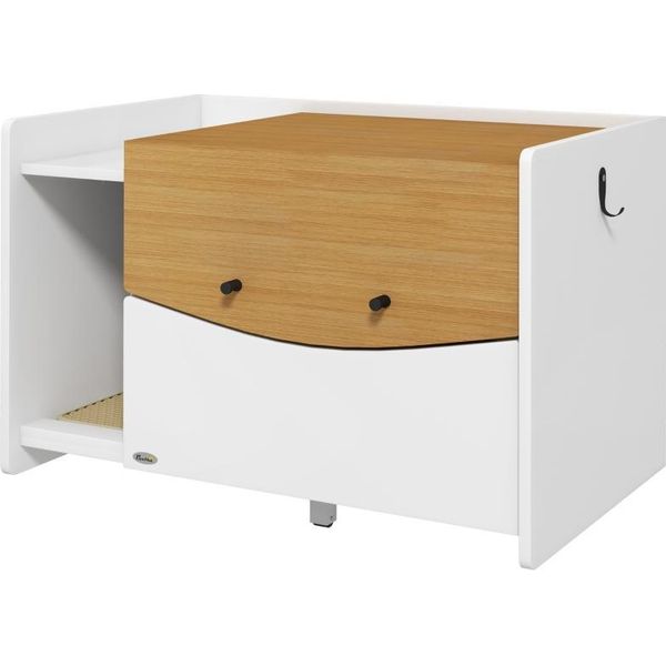 Fortuna Lai Lettiera Per Gatti, Estraibile, Design A Mobile, Scomparto Per Lettiera, 78X50X51 Cm, Rovere/Bianco-image