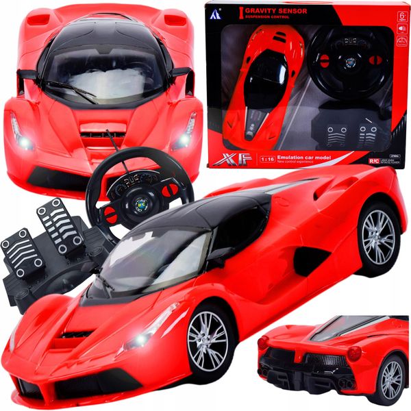 Lolex | Auto Sportiva Rc - 1:16 - Rosso - Con Luci A Led, Telecomando, Funzione Drift-image