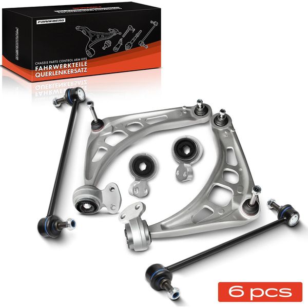 Frankberg 2X Wishbones+2X Hydromounts+2X Barre Di Accoppiamento Anteriori Destra Sinistra Per Bmw Serie 3 Cabrio Compact E46-image