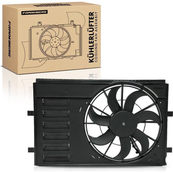 Frankberg 1X Radiatore Motore A Ventola Singola Con Telaio Ventola Radiatore Vw Polo 6R 6C Skoda Fabia Seat Ibiza 6J 6R-image