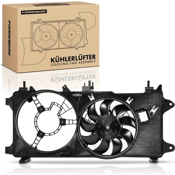 Frankberg 1X Radiatore Motore Monoventola Con Telaio Ventola Radiatore Fiat Doblo Mpv 1.3L 1.9L 2001-2010-image