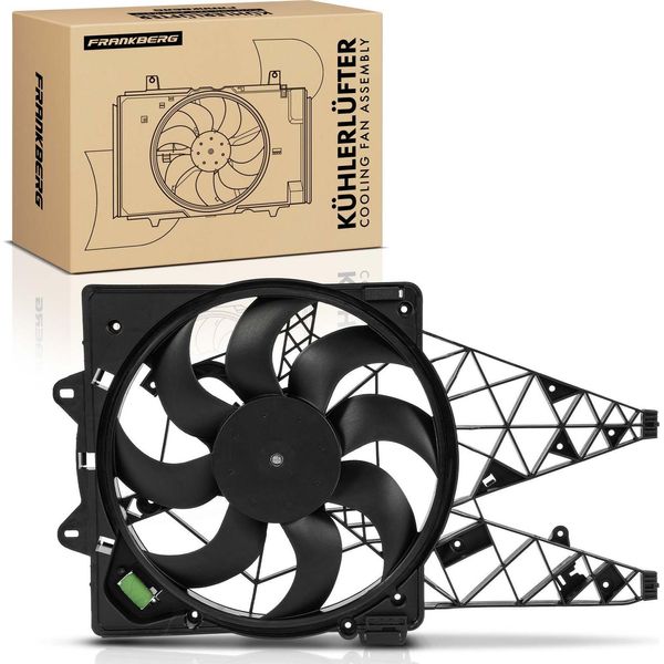 Frankberg 1X Radiatore Motore Monoventola Con Telaio Ventola Radiatore Fiat Doblo Cargo Opel Combo 1.4L 1.6L 2.0L-image