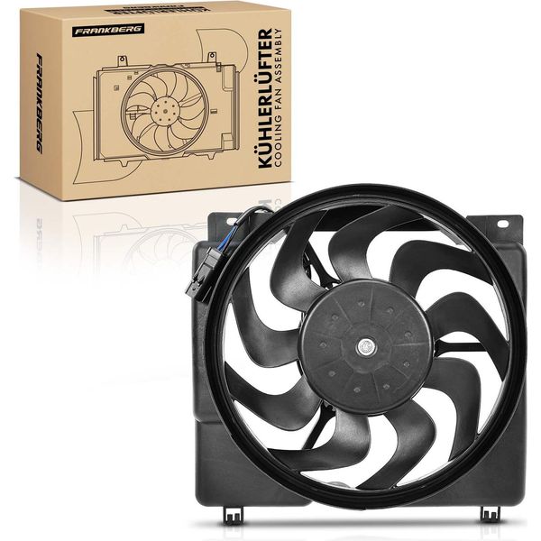Frankberg 1X Radiatore Motore A Ventola Singola Con Telaio Ventola Radiatore Jeep Cherokee Xj 1998-2001 4.0L-image