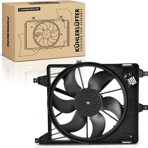 Frankberg 1X Radiatore Motore Ventola Singola Con Telaio Ventola Radiatore Dacia Renault Logan Ls Solenza 1.4L 1.6L-image