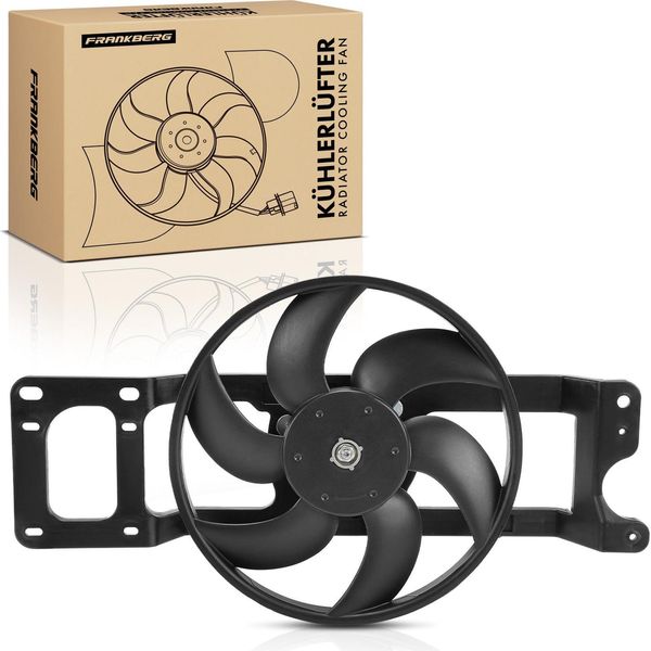 Frankberg 1X Radiatore Motore Ventola Singola Con Telaio Ventola Radiatore Dacia Renault Logan Ls Solenza 1.4L 1.6L-image