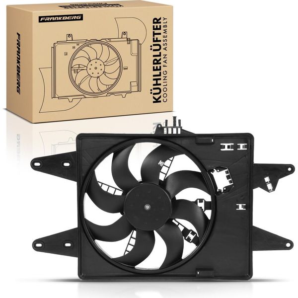 Frankberg 1X Radiatore Motore Monoventola Con Telaio Ventola Radiatore Fiat Doblo Mpv 1.6L 2001-2005-image