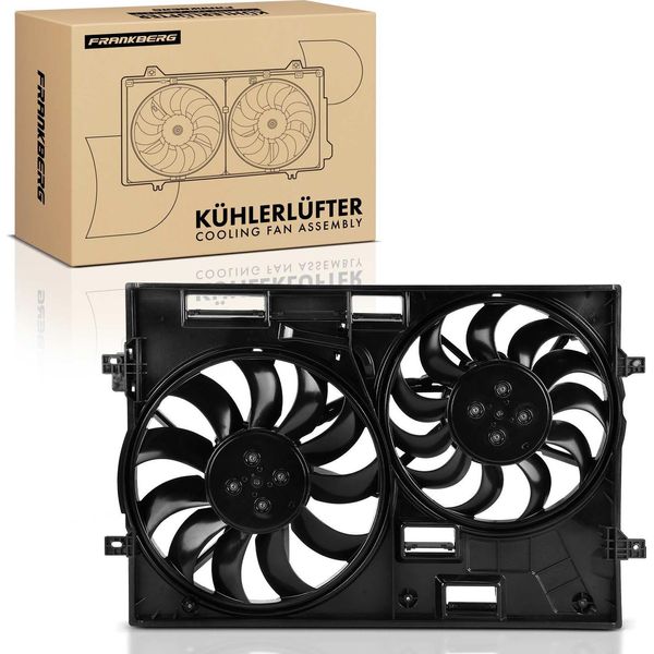 Frankberg 1X Radiatore Motore Doppia Ventola Con Telaio Ventola Radiatore Vw Golf 7 5G Passat Tiguan Audi A3 Q2 Q3-image